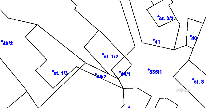 Parcela st. 1/2 v KÚ Opatovice u Světlé nad Sázavou, Katastrální mapa