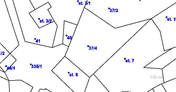 Parcela st. 37/4 v KÚ Opatovice u Světlé nad Sázavou, Katastrální mapa