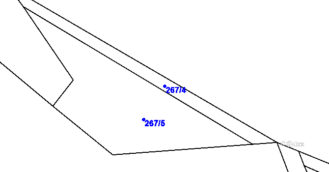 Parcela st. 267/4 v KÚ Vlkanov, Katastrální mapa