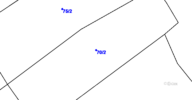 Parcela st. 70/2 v KÚ Vlkanov, Katastrální mapa