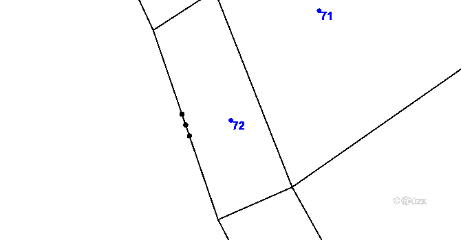 Parcela st. 72 v KÚ Vlkanov, Katastrální mapa