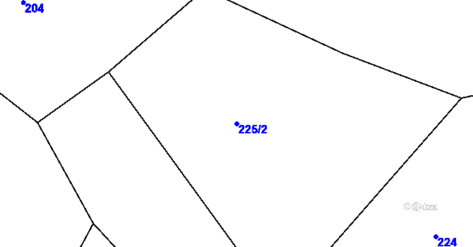 Parcela st. 225/2 v KÚ Vlkanov, Katastrální mapa