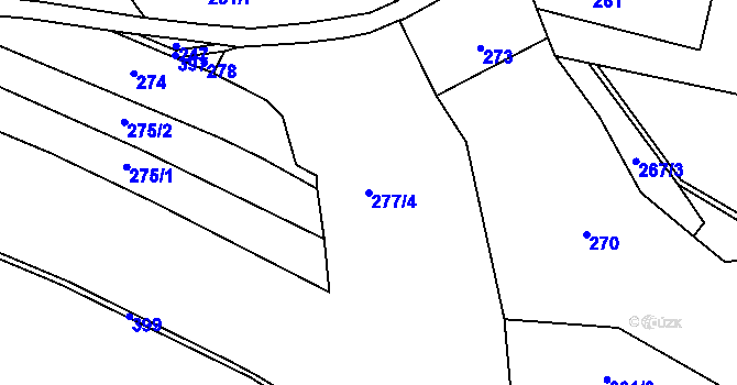 Parcela st. 277/4 v KÚ Vlkanov, Katastrální mapa