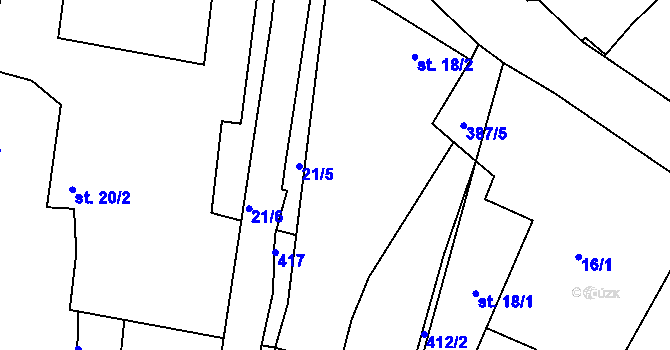 Parcela st. 414 v KÚ Vlkanov, Katastrální mapa