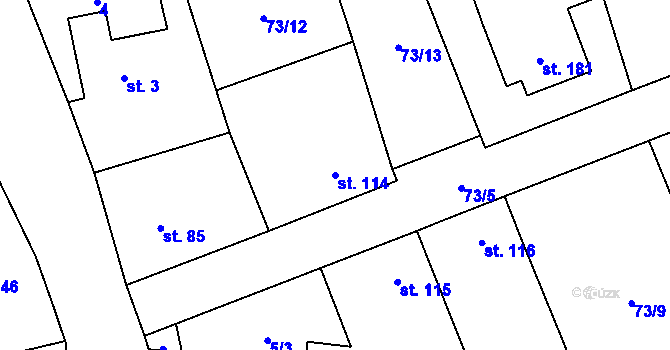 Parcela st. 114 v KÚ Vlkava, Katastrální mapa