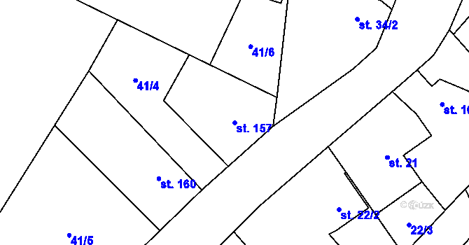 Parcela st. 157 v KÚ Vlkava, Katastrální mapa