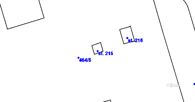 Parcela st. 215 v KÚ Vlkava, Katastrální mapa