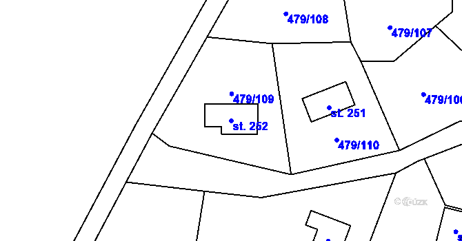 Parcela st. 252 v KÚ Vlkava, Katastrální mapa