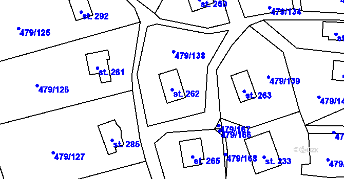 Parcela st. 262 v KÚ Vlkava, Katastrální mapa