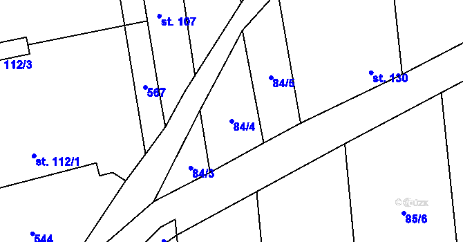 Parcela st. 84/4 v KÚ Vlkava, Katastrální mapa