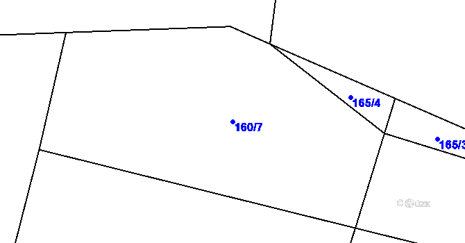 Parcela st. 160/7 v KÚ Vlkava, Katastrální mapa