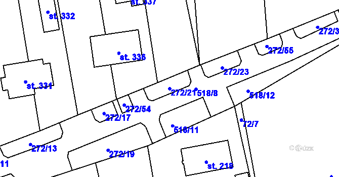 Parcela st. 272/21 v KÚ Vlkava, Katastrální mapa