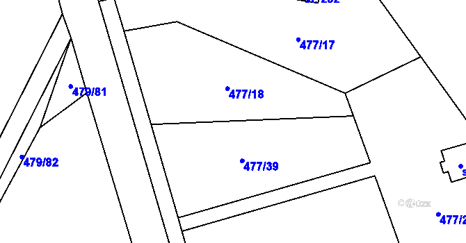 Parcela st. 477/18 v KÚ Vlkava, Katastrální mapa