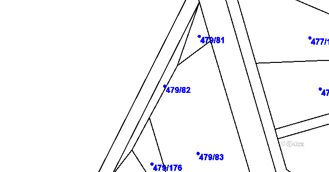 Parcela st. 479/82 v KÚ Vlkava, Katastrální mapa