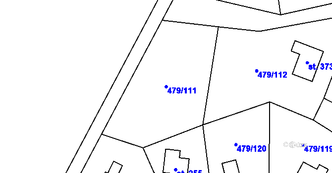 Parcela st. 479/111 v KÚ Vlkava, Katastrální mapa