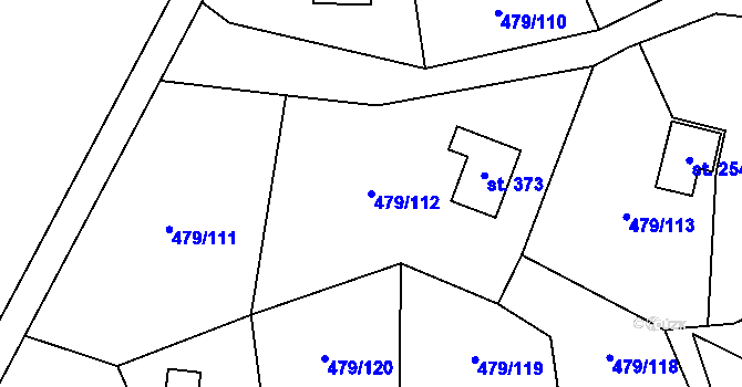 Parcela st. 479/112 v KÚ Vlkava, Katastrální mapa