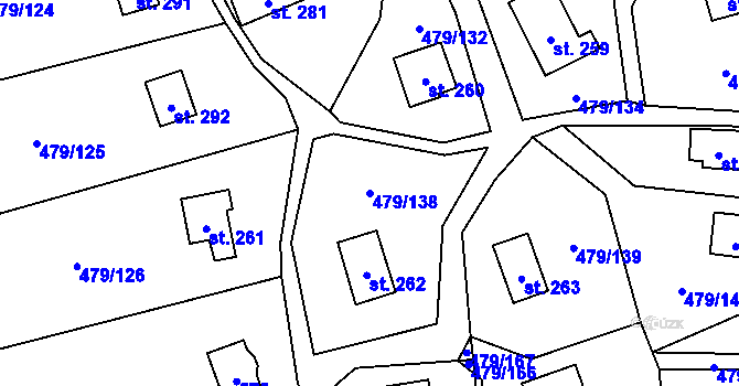 Parcela st. 479/138 v KÚ Vlkava, Katastrální mapa