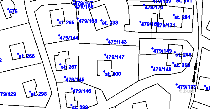 Parcela st. 479/147 v KÚ Vlkava, Katastrální mapa