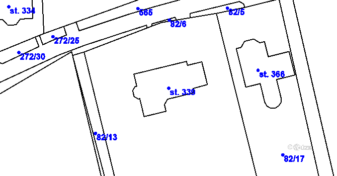 Parcela st. 339 v KÚ Vlkava, Katastrální mapa