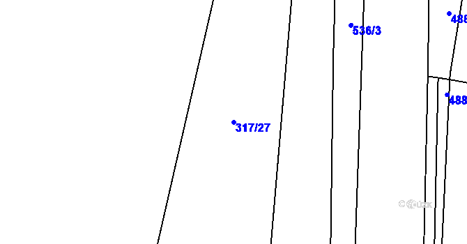 Parcela st. 317/27 v KÚ Vlkava, Katastrální mapa