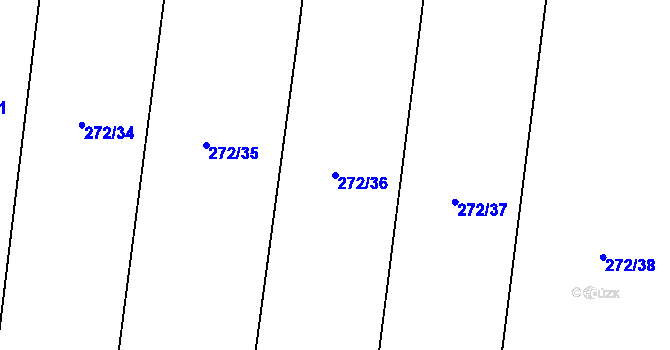 Parcela st. 272/36 v KÚ Vlkava, Katastrální mapa