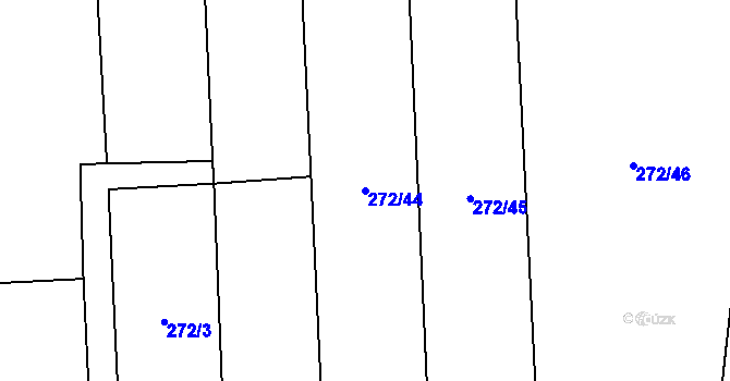 Parcela st. 272/44 v KÚ Vlkava, Katastrální mapa