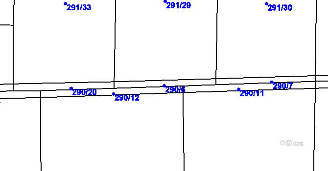 Parcela st. 290/6 v KÚ Vlkava, Katastrální mapa