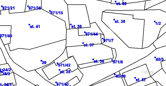 Parcela st. 37 v KÚ Vlkonice, Katastrální mapa