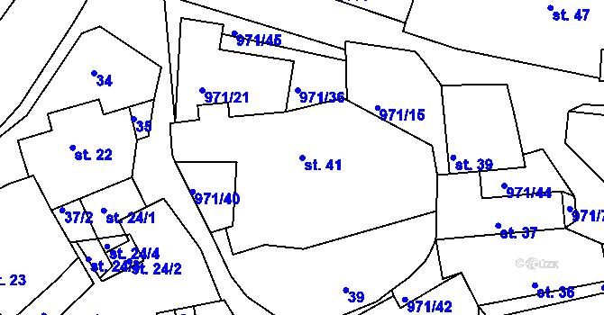 Parcela st. 41 v KÚ Vlkonice, Katastrální mapa