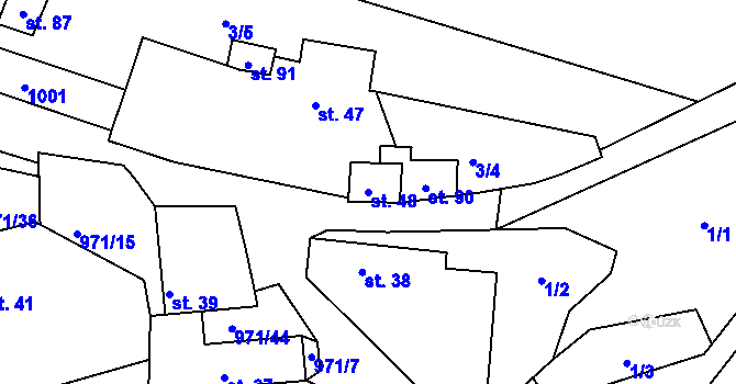 Parcela st. 48 v KÚ Vlkonice, Katastrální mapa