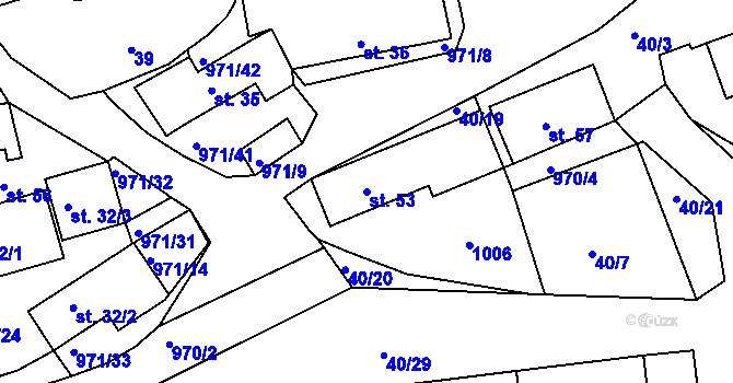 Parcela st. 53 v KÚ Vlkonice, Katastrální mapa