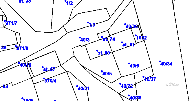 Parcela st. 59 v KÚ Vlkonice, Katastrální mapa