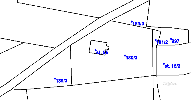 Parcela st. 86 v KÚ Vlkonice, Katastrální mapa