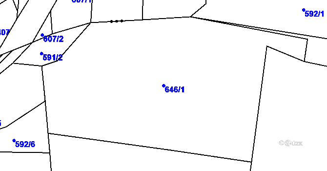 Parcela st. 646/1 v KÚ Vlkonice, Katastrální mapa