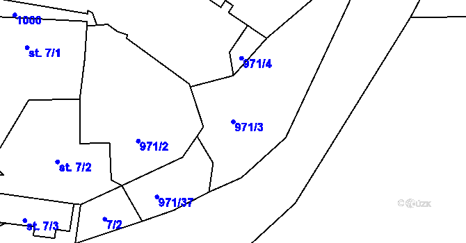 Parcela st. 971/3 v KÚ Vlkonice, Katastrální mapa