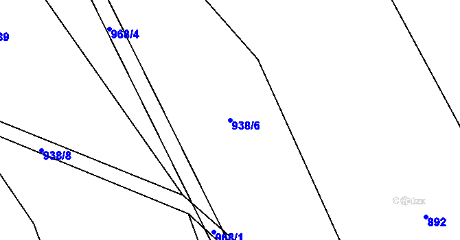 Parcela st. 938/6 v KÚ Vlkonice, Katastrální mapa