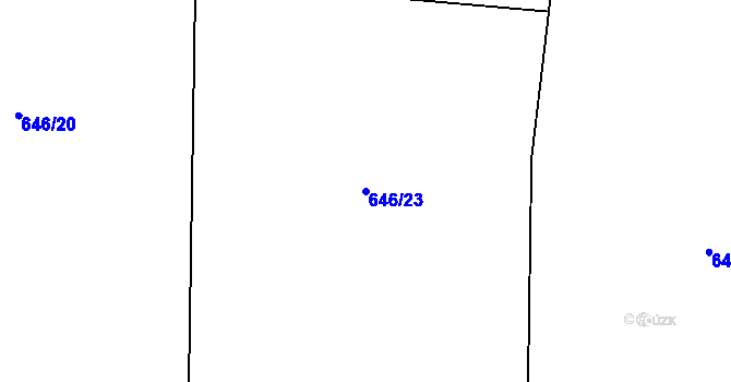 Parcela st. 646/23 v KÚ Vlkonice, Katastrální mapa
