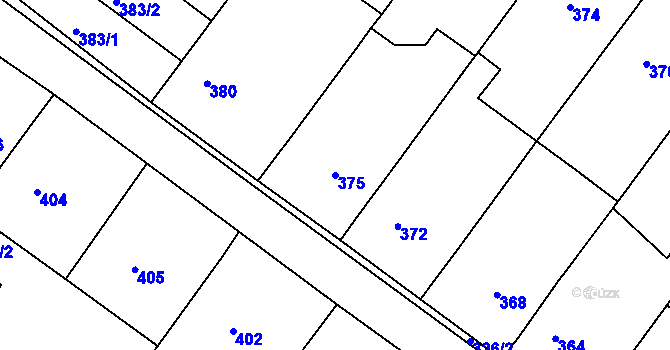 Parcela st. 375 v KÚ Vlkoš u Kyjova, Katastrální mapa