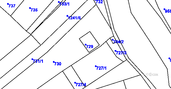 Parcela st. 729 v KÚ Vlkoš u Kyjova, Katastrální mapa