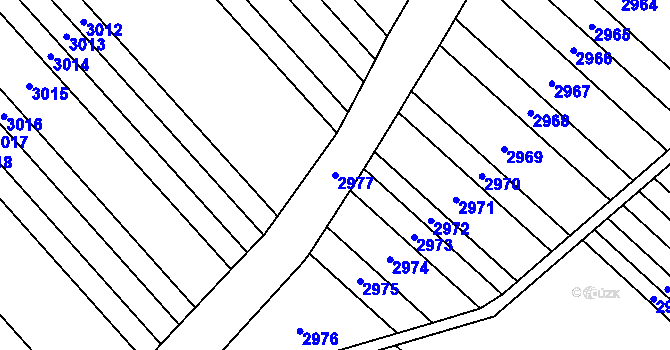 Parcela st. 2977 v KÚ Vlkoš u Kyjova, Katastrální mapa