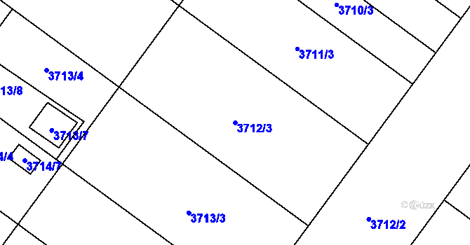 Parcela st. 3712/3 v KÚ Vlkoš u Kyjova, Katastrální mapa