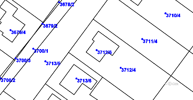 Parcela st. 3712/6 v KÚ Vlkoš u Kyjova, Katastrální mapa