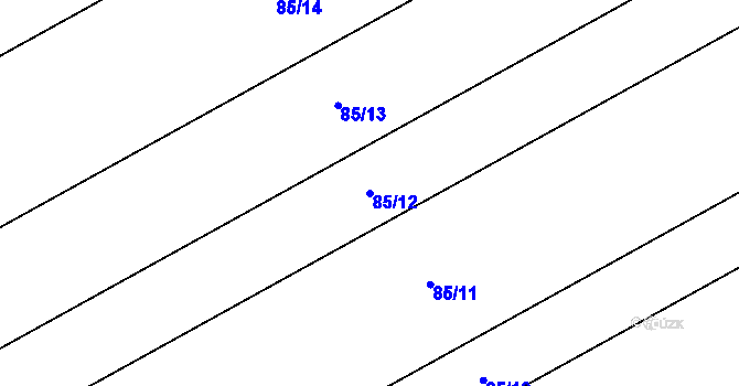 Parcela st. 85/12 v KÚ Kanovsko, Katastrální mapa