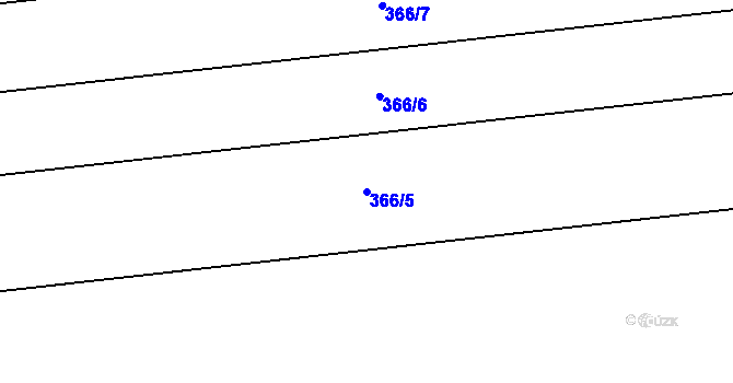 Parcela st. 366/5 v KÚ Vlkoš u Přerova, Katastrální mapa