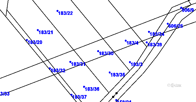 Parcela st. 183/30 v KÚ Vlkoš u Přerova, Katastrální mapa