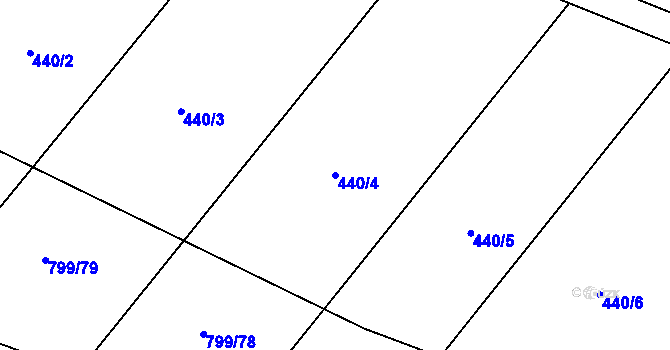 Parcela st. 440/4 v KÚ Vlkoš u Přerova, Katastrální mapa