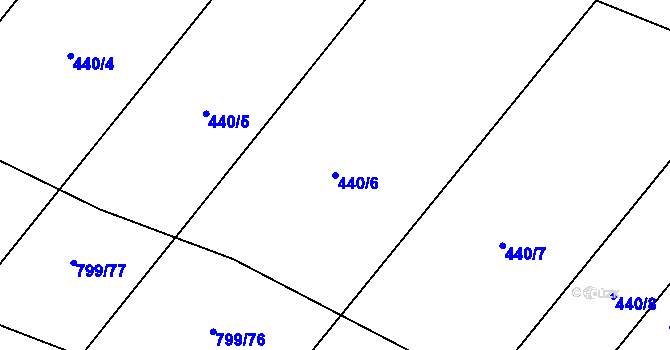 Parcela st. 440/6 v KÚ Vlkoš u Přerova, Katastrální mapa