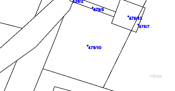 Parcela st. 479/10 v KÚ Vlkoš u Přerova, Katastrální mapa