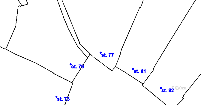 Parcela st. 77 v KÚ Vlkoš u Přerova, Katastrální mapa