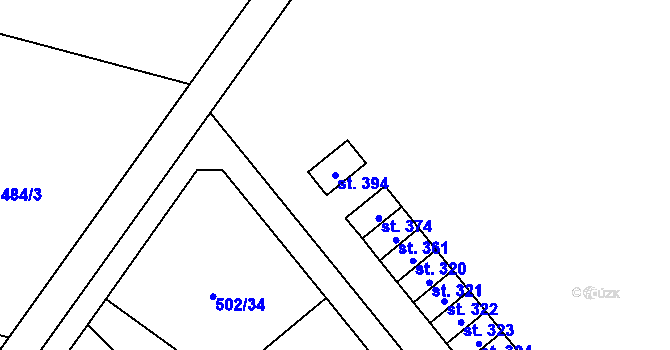 Parcela st. 394 v KÚ Vlkoš u Přerova, Katastrální mapa